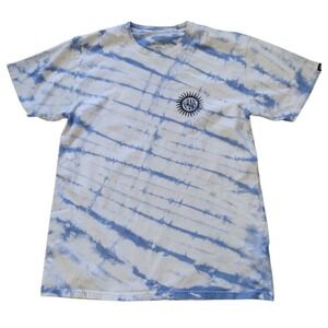 Vans T Shirt Men's Medium Blue White‎ Tie Dye Graphic Short Sleeve Crew Neck